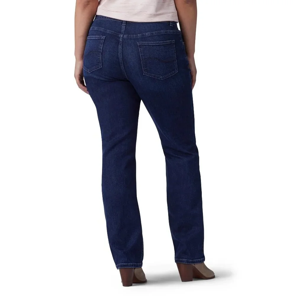 Lee Women's Size Flex Motion Regular Fit Straight Leg Jean Royal Chakra 16 - Picture 13 of 15